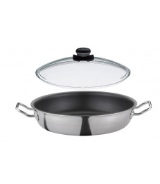 Spring: Vulcano Classic Servierpfanne XL hoch, mit Vulcano Glasdeckel Ø24cm