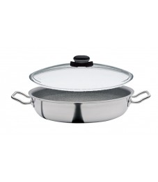 Spring: Vulcano Intense Pro Servierpfanne XL hoch mit Vulcano Glasdeckel