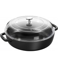 Staub: Bräter mit Glasdeckel, Ø28cm, schwarz