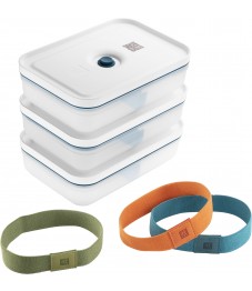 Zwilling: Fresh & Save Vakuum Lunchbox Set, L flach, 6-tlg, Kunststoff, Semitransparent-La Mer