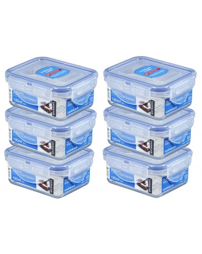 Lock & Lock 6 x HPL805 Food Containers 180ml Per Pack