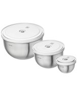 Zwilling Fresh & Save Bowls Vakuumschüssel Set S/M/L, 6-tlg., Edelstahl