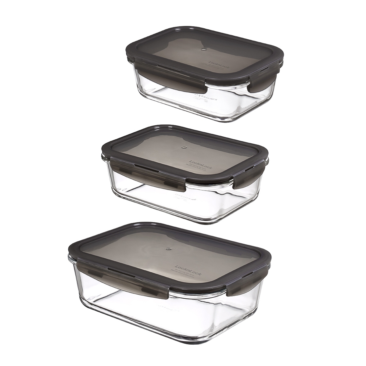  LocknLock oven glass Set 3-tlg., rechteckig